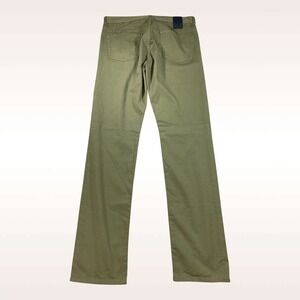 Canali Pants Mens 34x34 Olive Green Regular Fit 5-Pocket Stretch Cotton Twill